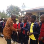 Foundation Chairman Greet  Pupils From  Mawego School during Misori Foundation Book Donation Event